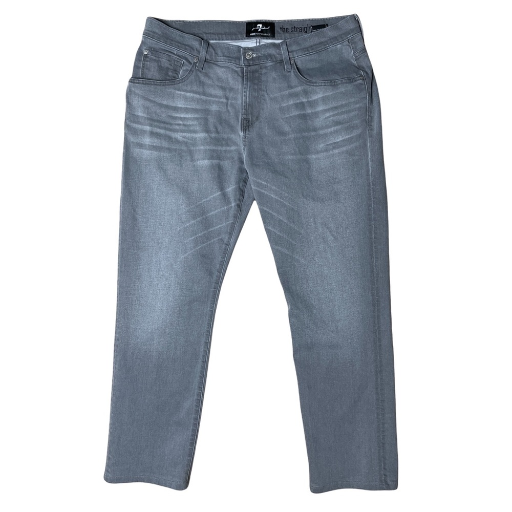 Seven 7 For All Mankind Gray Straight Leg Jean's Mens Size 34 (Measures 35x28.5)